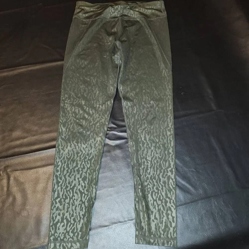 Sweaty Betty‎ Womens Black Animal Print Embossed Full Length Leggings Medium
